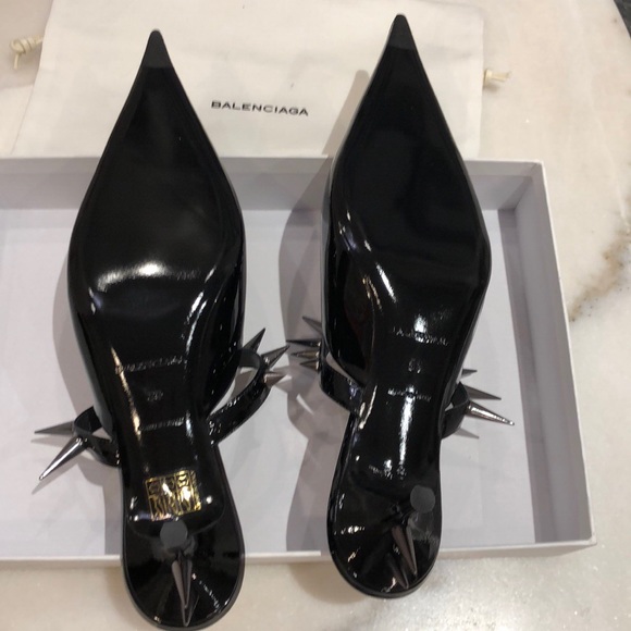 SOLD!!! NIB Balenciaga knife patent spike mule . 9 - Picture 5 of 7
